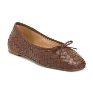 BERNARDO Made In Brazil Leather Gwynn Woven Ballerina Flats